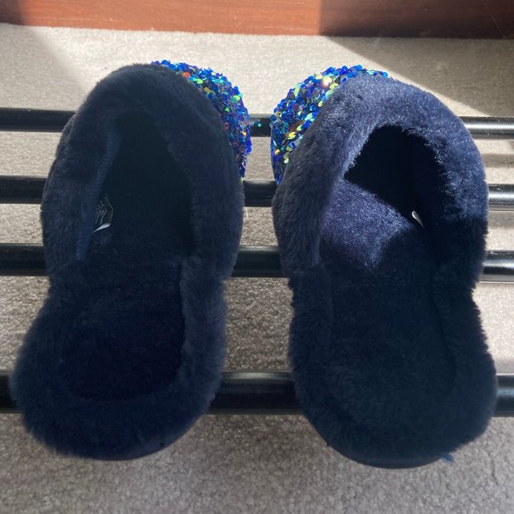 KENSIE Women Plush Sequin Faux Fur Slippers - NEW - Picture 5 of 8